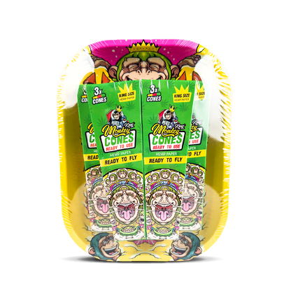 Pack of 'Monkey Cones' with colorful packaging on a white background