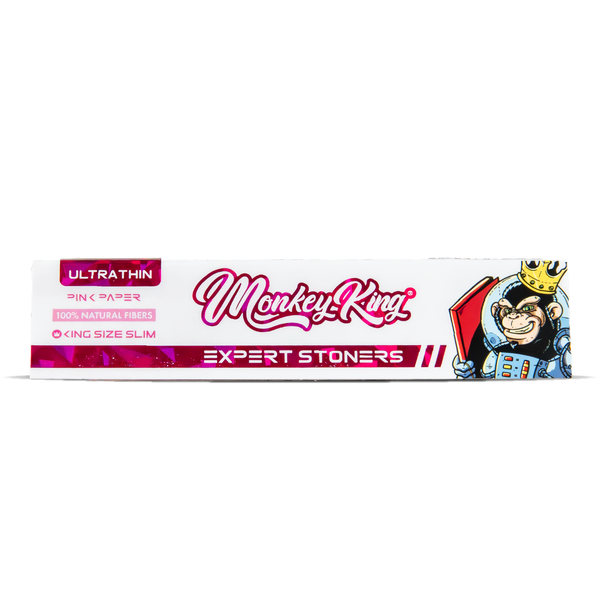 Monkey King Expert Stoners Rolling Papers: Pink - King Size Ultra Thin