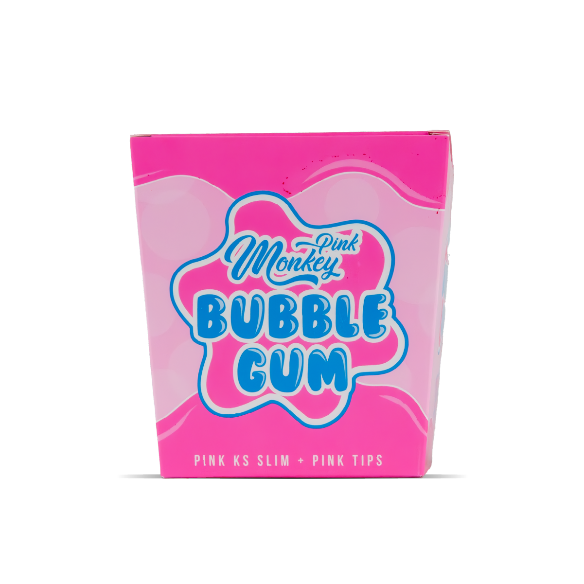Pink packaging of Pink Monkey Bubble Gum on a white background
