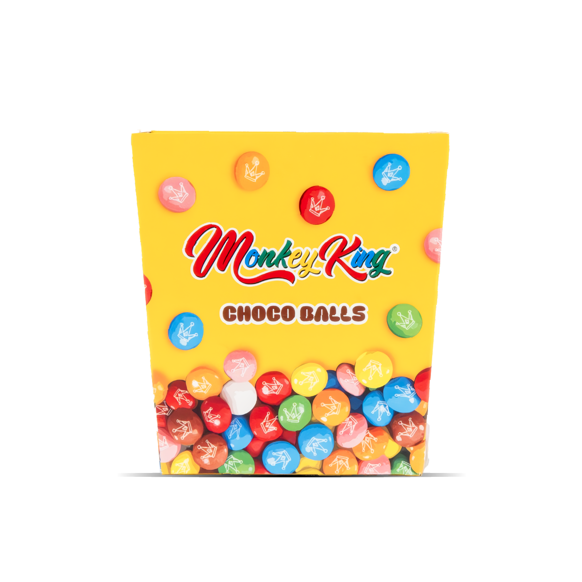 Pack of Monkey King Choco Balls on a white background
