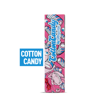 Cotton Candy-themed product packaging with colorful design on a white background