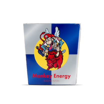 Packaging with a cartoon monkey and bull design labeled 'Monkey Energy' on a white background