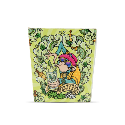 Colorful packaging with a cartoon character holding a drink, featuring the brand 'Monkey King'.