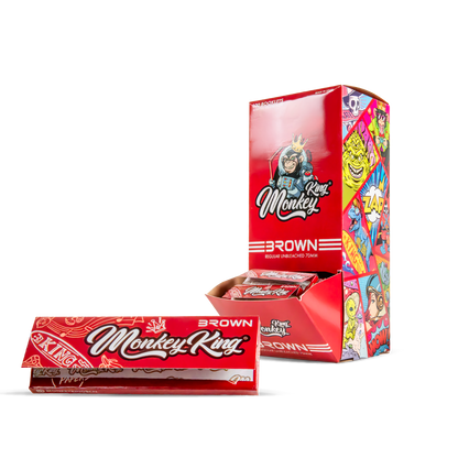 Red packaging of Monkey King brown product on a white background