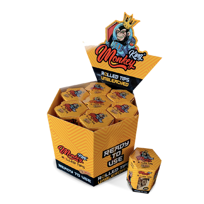 Monkey King Pre-Rolled Filter Tips: Unbleached