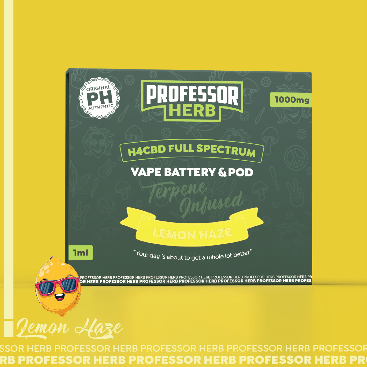 Professor Herb 1000MG H4CBD Full Spectrum 1ML Pod Kit - Lemon Haze