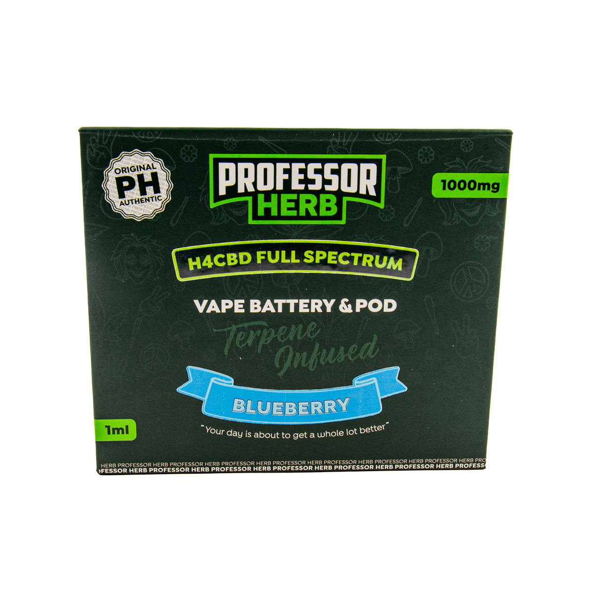 Professor Herb 1000MG H4CBD Full Spectrum 1ML Pod Kit - Blueberry