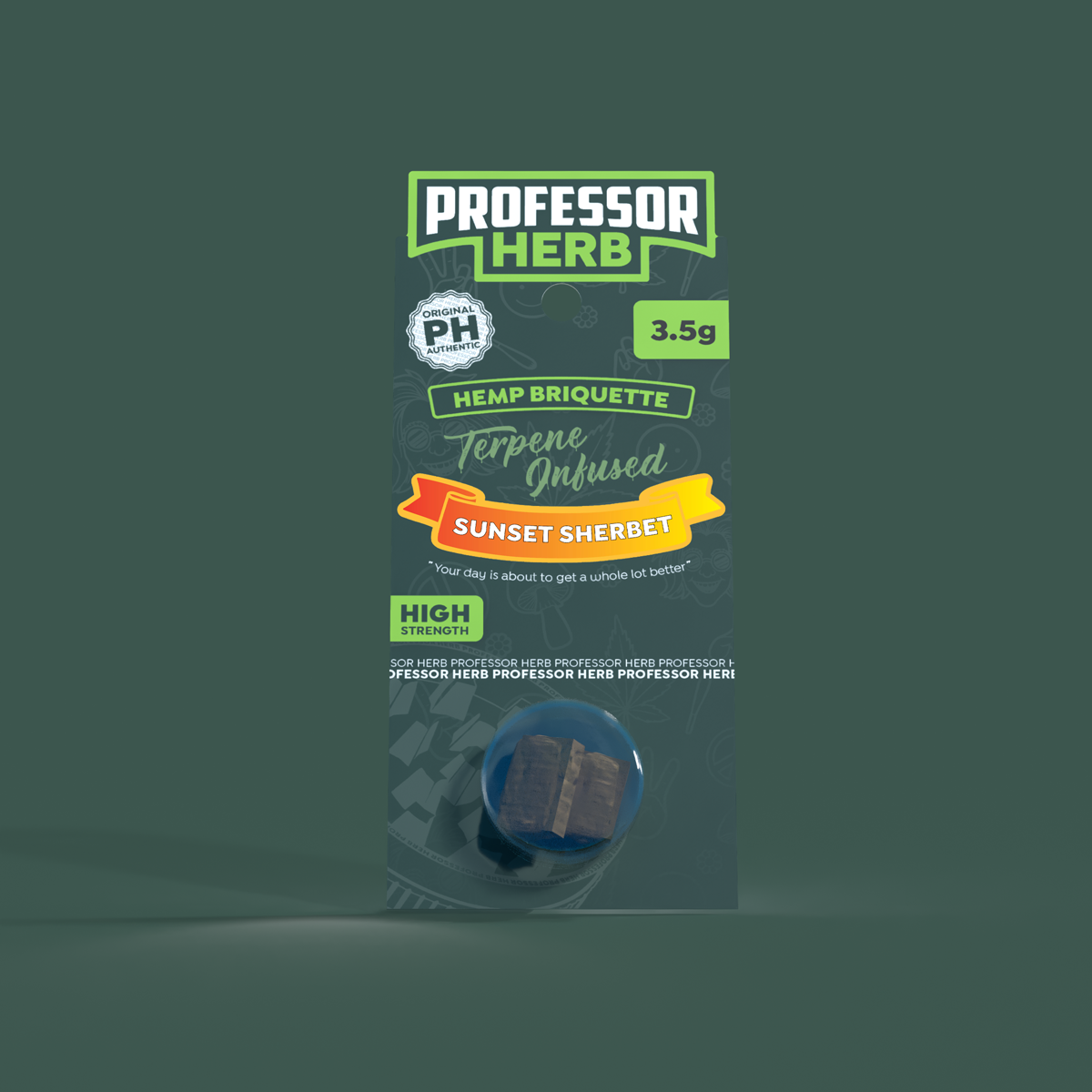 Professor Herb Hemp Briquette Hash (3.5g) - Sunset Sherbet [LIMITED EDITION]
