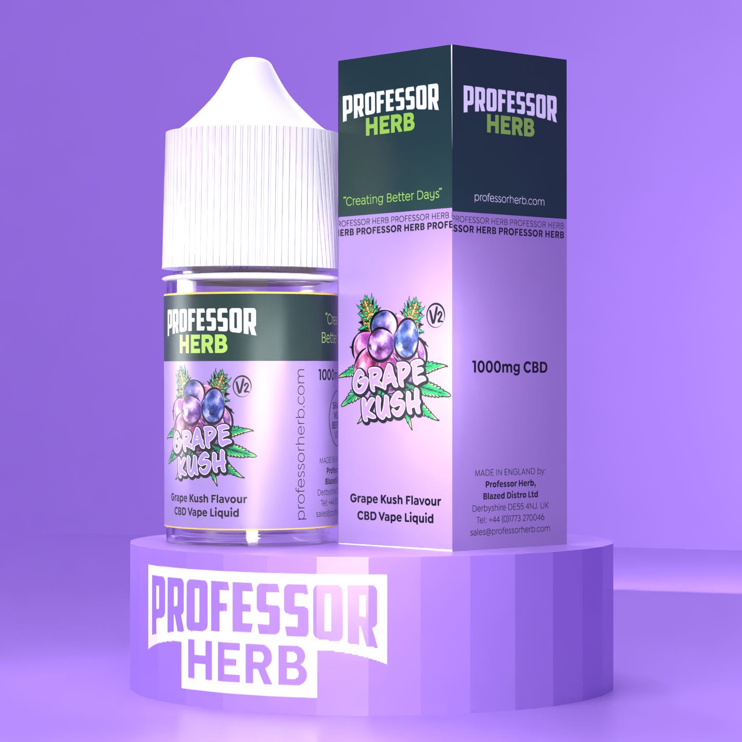 Professor Herb CBD Vape Liquid 1000mg/30ml - Grape Kush V2