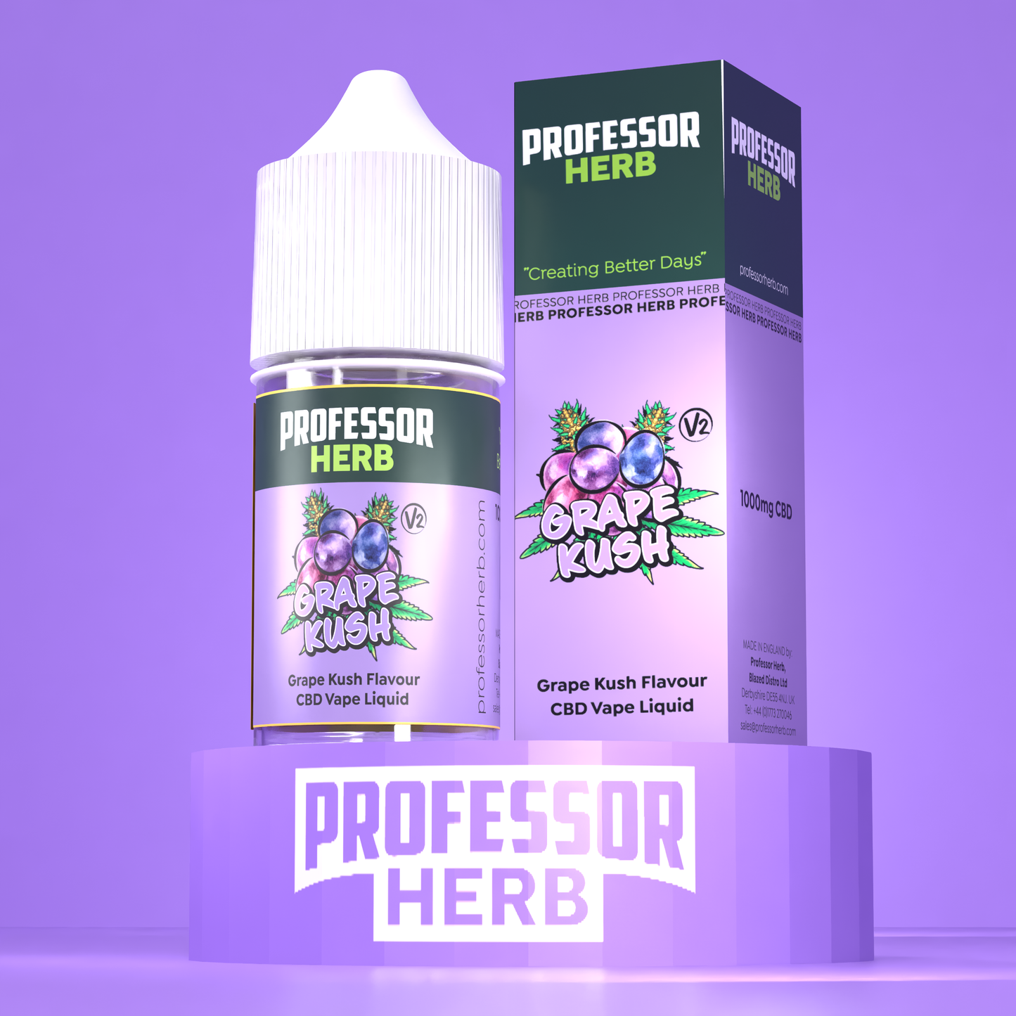 Professor Herb CBD Vape Liquid 1000mg/30ml - Grape Kush V2
