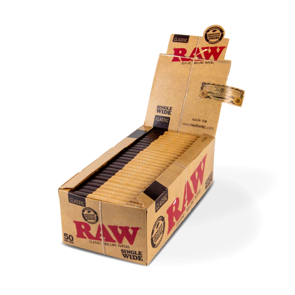 RAW Rolling Papers: Standard Single Wide - 50pcs Full Box