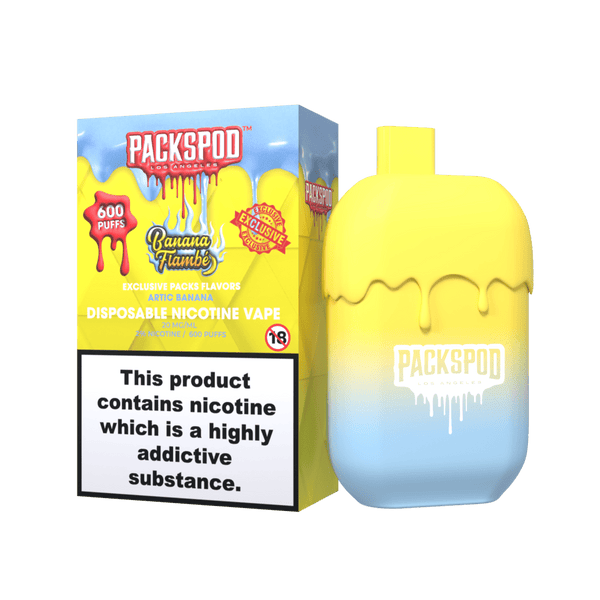 Packspod by Packwoods Nicotine Disposable Vape 2ml/20mg - Banana Flambé