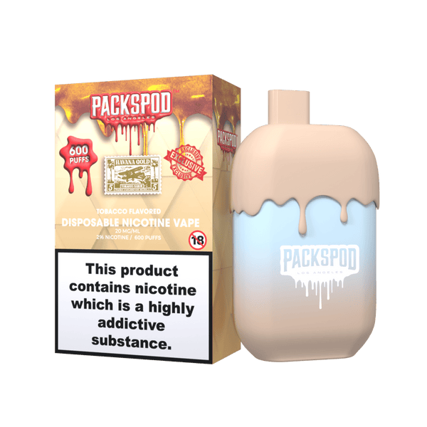 Packspod by Packwoods Nicotine Disposable Vape 2ml/20mg - Havana Gold