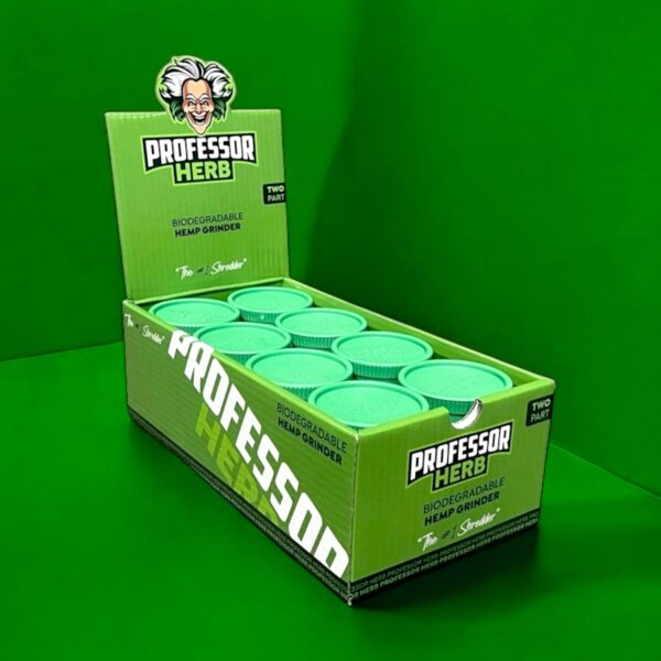 Professor Herb Biodegradable Hemp Shredder Grinder (2 Part) - Green — Full Box (24 pcs)
