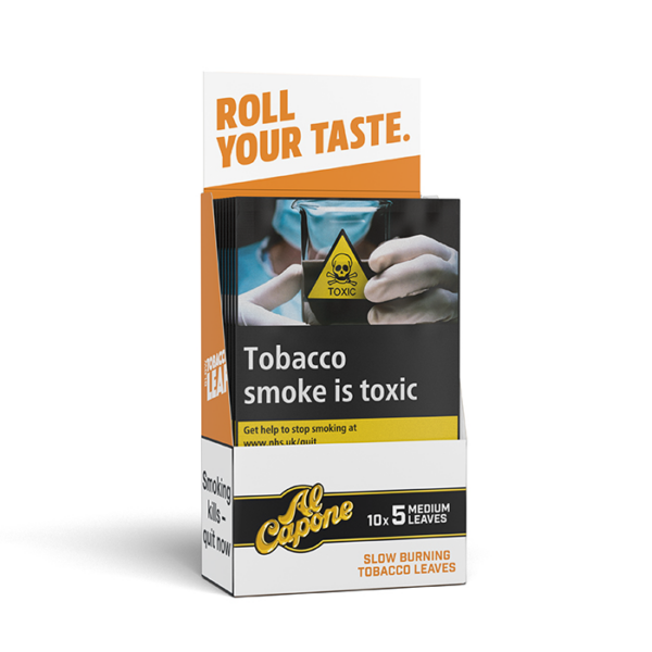 Al Capone Tobacco Leaf Wraps - Glow — 10 Pack Full Box (50 x wraps)
