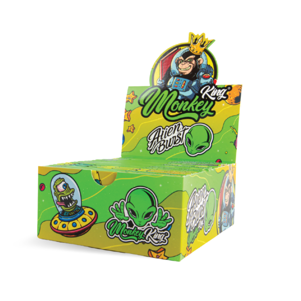 Monkey King Rolling Papers & Tips: Alien Burst - King Size Unbleached (24 Pack)