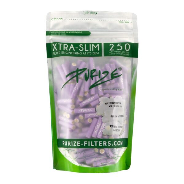 PURIZE® Activated Carbon Xtra Slim Filters Bag (250 pcs) — Lilac