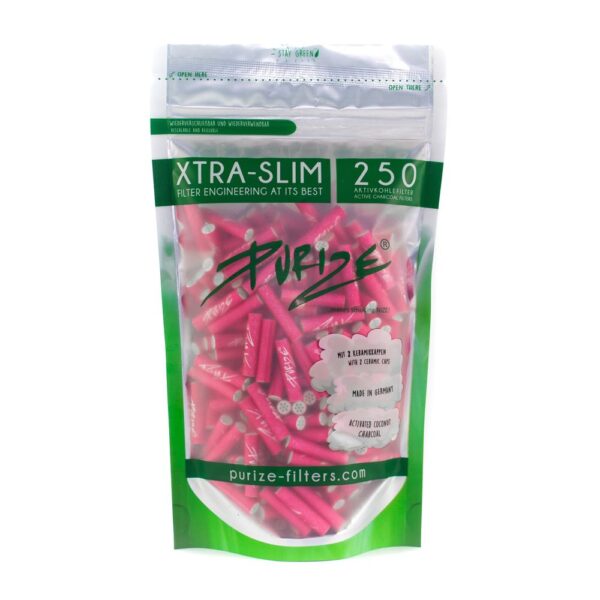 PURIZE® Activated Carbon Xtra Slim Filters Bag (250 pcs) — Pink