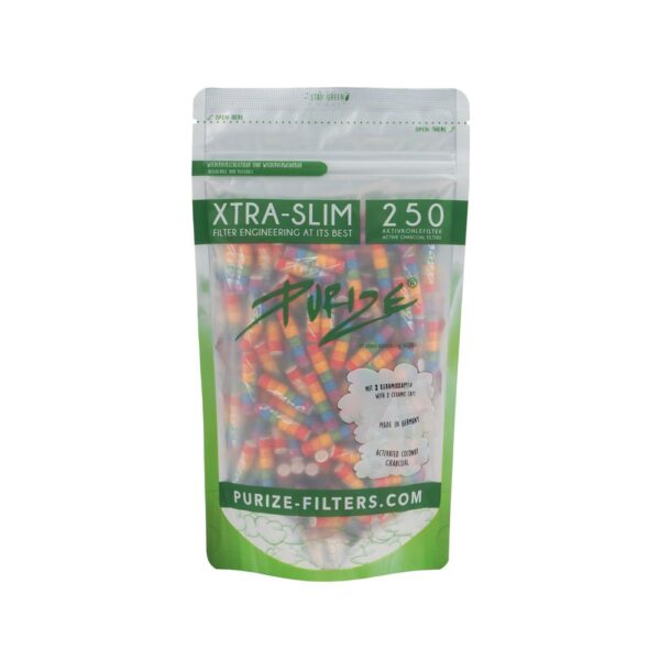 PURIZE® Activated Carbon Xtra Slim Filters Bag (250 pcs) — Rainbow