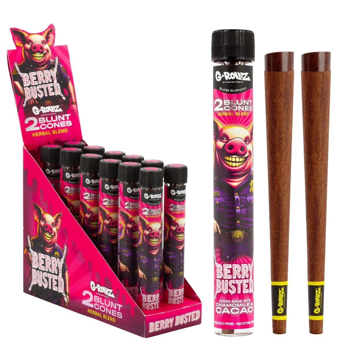 G-Rollz 'Herbal Blend' 2 Blunt Cones Terpene Infused with Yerba Mate, Chamomile & Cacao - (12 Pack) - Image 6