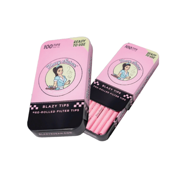Blazy Susan Pre-Rolled Filter Tips in Tins: 100 Tips per Tin