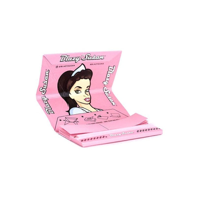 Blazy Susan Pink Deluxe Kit (King Size Rolling Papers with Tips & Tray)