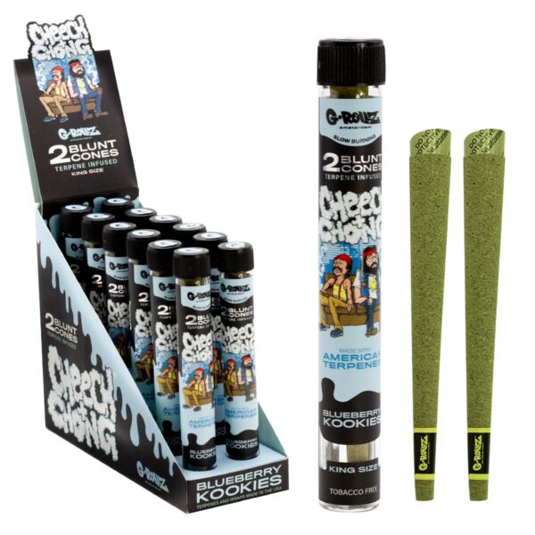 G-Rollz Cheech & Chong Terpene Infused Hemp Blunts - Blueberry Kookies — 12pcs Full Box (24 Blunts)