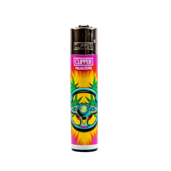 Clipper Lighter Cartoon Leaves — Design 4