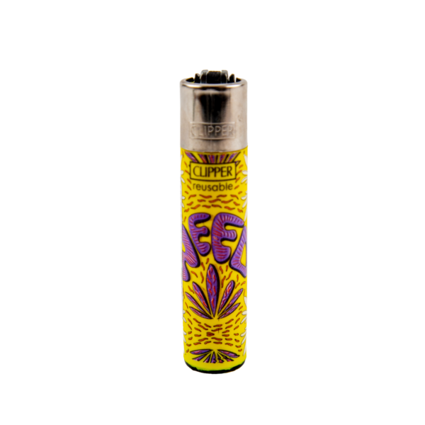 Clipper: Weed Flow LB Lighters — Yellow Weed
