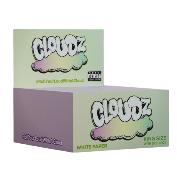 Cloudz King Size Rolling Papers with Side Lock — White (26pcs Full Box)