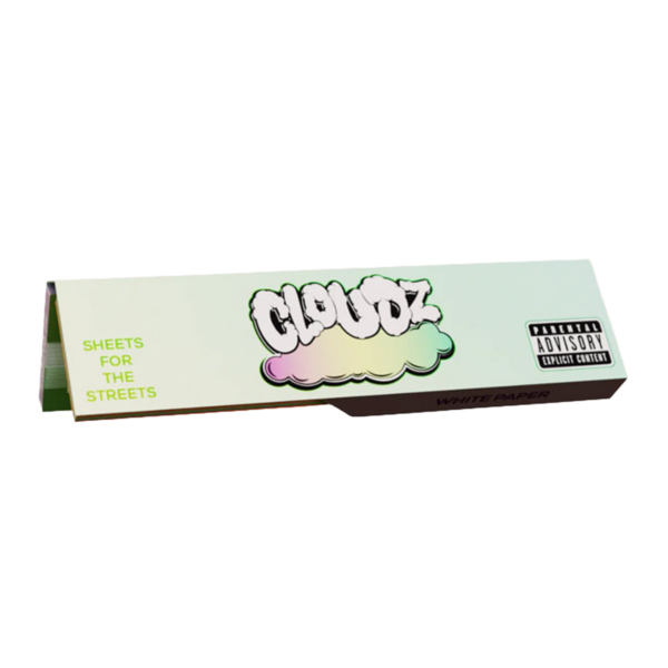 Cloudz King Size Rolling Papers with Side Lock — White (Single Pack)