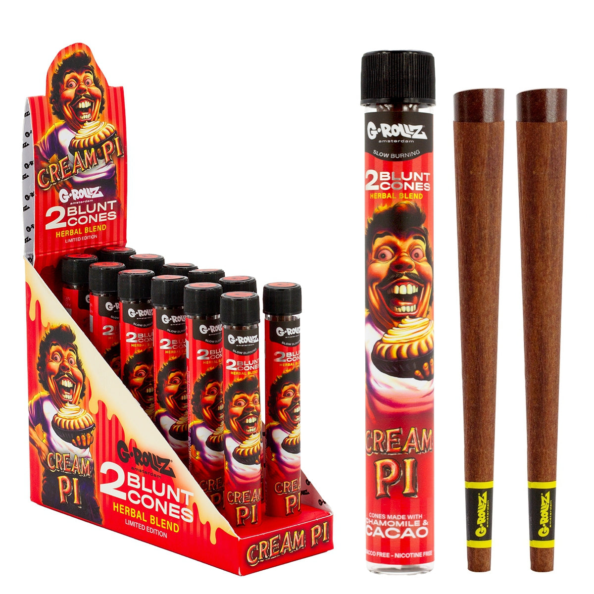 G-Rollz 'Herbal Blend' 2 Blunt Cones Terpene Infused with Yerba Mate, Chamomile & Cacao - (12 Pack) - Image 5