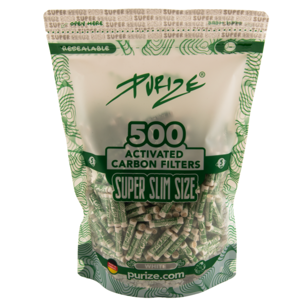 Purize White Super Slim Size 5mm Activated Carbon Filter Tips