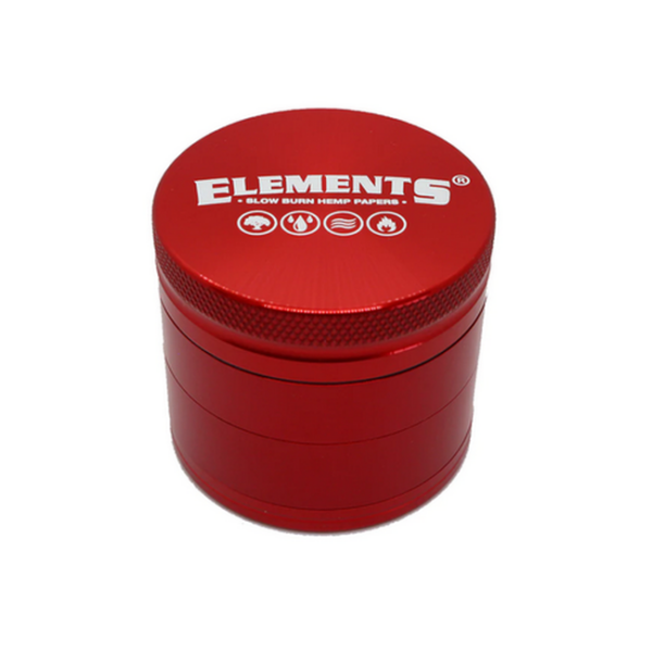 Elements 4-Part Metal Grinder - Red — Small