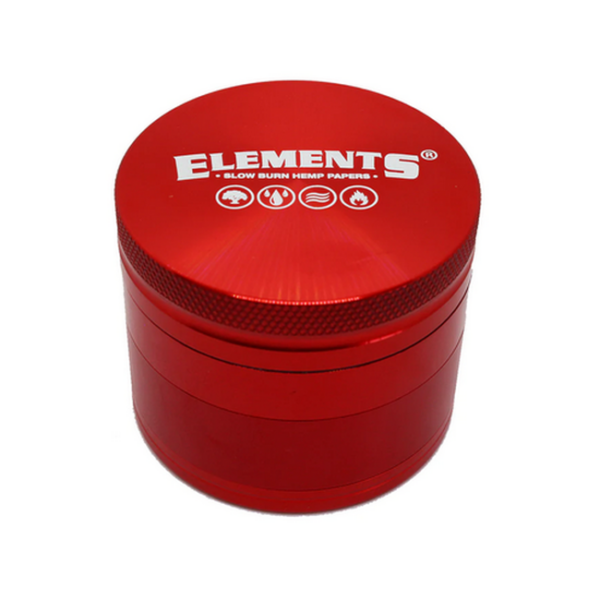 Elements 4-Part Metal Grinder - Red — Medium
