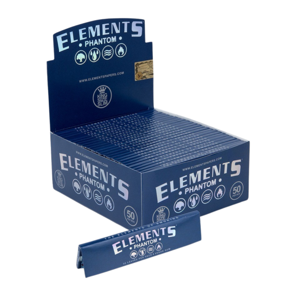 Elements King Size Slim Phantom Rolling Papers — 50pcs Full Box
