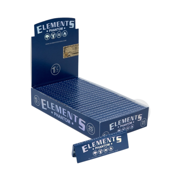 Elements 1¼ Ultra Thin Phantom Rolling Papers — 25pcs Full Box