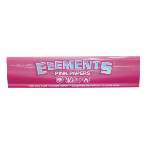 Elements King Size Slim Pink Rolling Papers — Single Pack