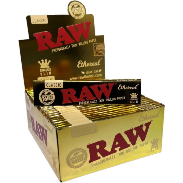 RAW Ethereal Classic King Size Slim Rolling Papers — 50pcs Full Box