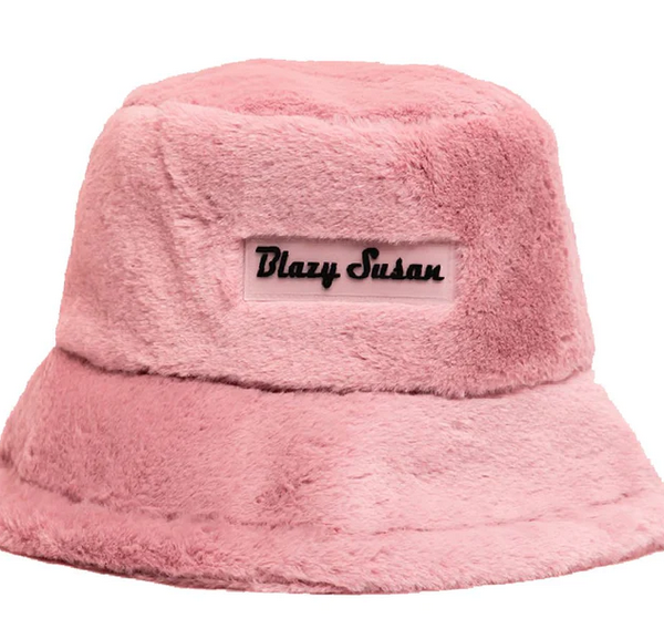 Blazy Susan Fuzzy Bucket Hat — Pink