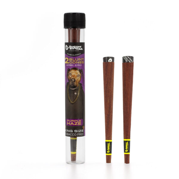 G-Rollz 'Herbal Blend' 2 Blunt Cones Terpene Infused with Yerba Mate, Chamomile & Cacao — Purple Haze