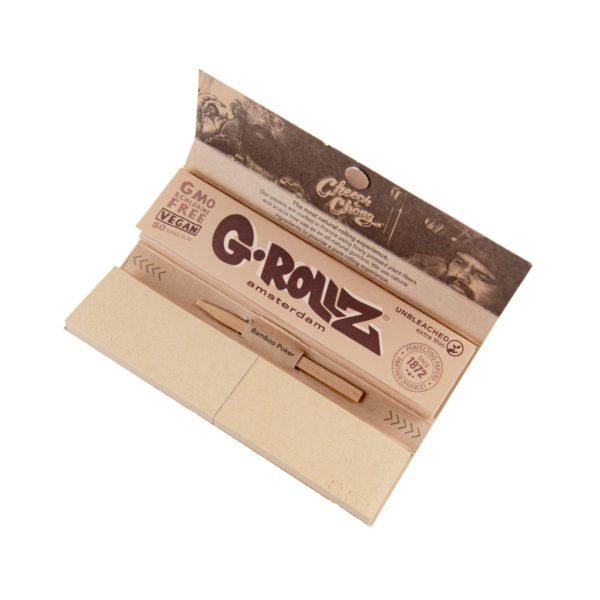 G-Rollz 'Cheech & Chong' Unbleached Rolling Papers, Tips & Poker — Single Pack