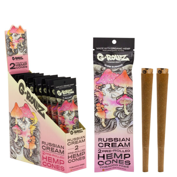G-Rollz 2 Pre-Rolled Hemp Cones - (12 Pack) — Russian Cream