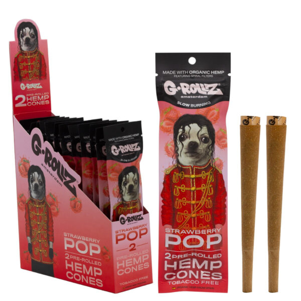 G-Rollz 2 Pre-Rolled Hemp Cones - (12 Pack) — Strawberry Pop