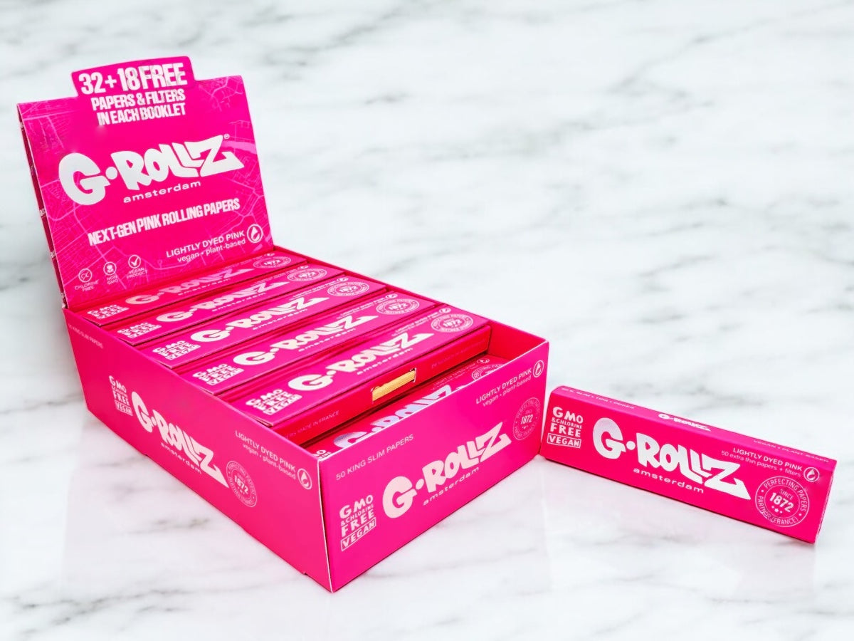 G-Rollz Next-Gen Pink Rolling Papers, Tips & Poker - Image 3