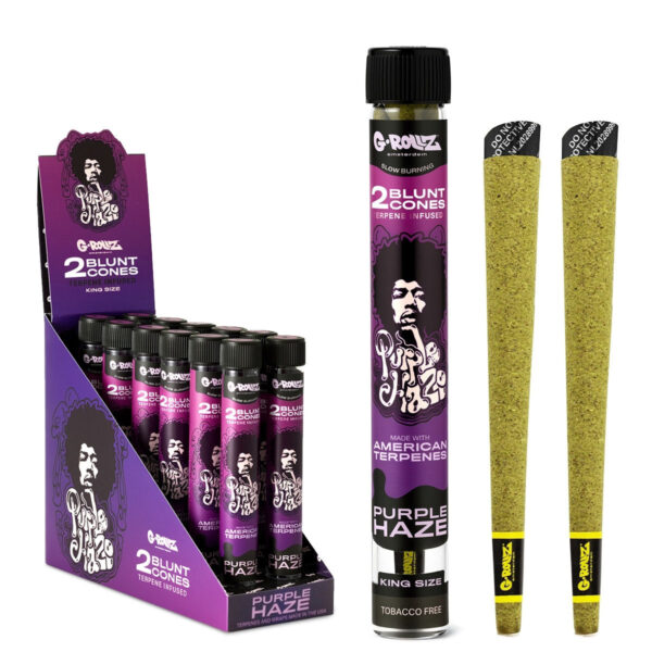 G-Rollz Terpene Infused Blunt Cones - Purple Haze — 12pcs Full Box