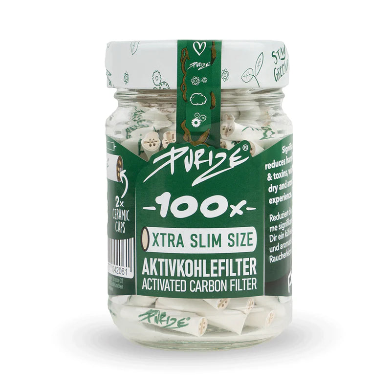 PURIZE® Activated Carbon Xtra Slim Filters Glass Jar (100 pcs) - Image 6
