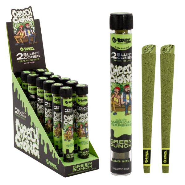 G-Rollz Cheech & Chong Terpene Infused Hemp Blunts - Green Punch — 12pcs Full Box (24 Blunts)
