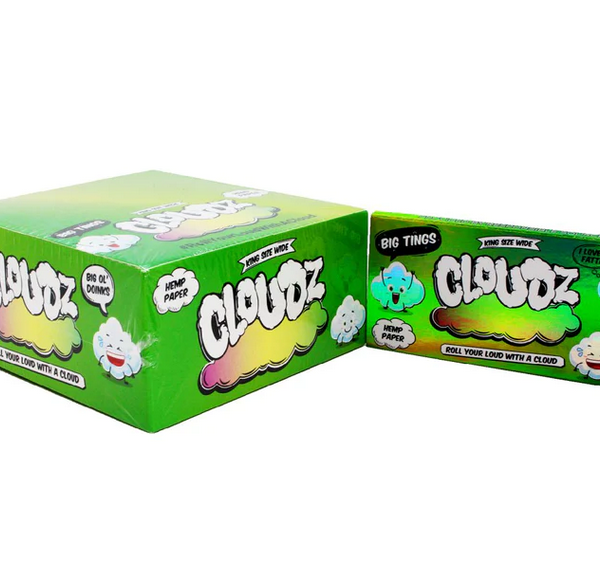 Cloudz King Size Wide Rolling Papers — Hemp (20pcs Full Box)