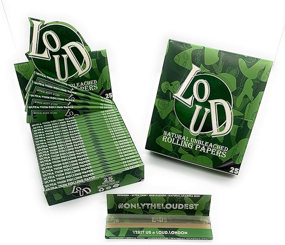 Loud Ldn XLoud Rolling Papers: Natural Unbleached - King Size — 25pcs Full Box